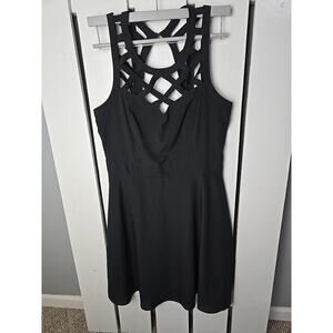 Guess Sleeveless Strappy Fit & Flare Sweetheart Neckline‎ Cut Out Dress Black 10